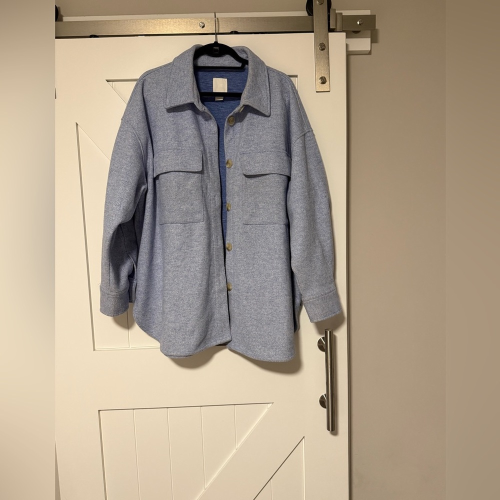 H&M light Blue shacket